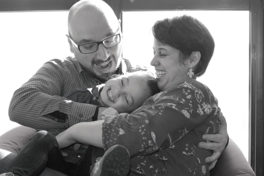 Fábio, Bibiana e Duda.